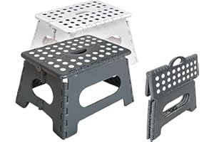 ‎MOJAWO Mojawo Klapphocker Weiß Tritthocker Fußtritt Klapptritt (BxTxH) 35,5x3x32cm max. 150kg Trittstufe rutschfest Klappsitz