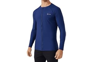 cioiniei Men's Swim Shirts UPF 50+ Sun Protection Shirts Long Sleeve Fishing Rash Guard Loose-Fit T-Shirt for Quick Dry