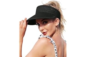 WMCAPS Sombreros de Playa Mujer Viseras de Sombrero de Paja Plegables enrollables de ala Ancha