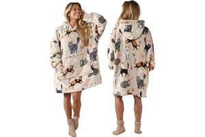OHS Blanket Hoodie for Women, Ultra Soft Sherpa Fleece Hoodie Blanket Warm Snuggle Hoodie for Women Comfy Soft Fluffy Wearable Blanket - One Size, Beige