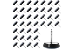 DREAMARK 40 Pièces Patins pour Chaises 19mm en Téflon Patins pour Meubles Ronde Patin Chaise a Clouer Protéger Les carrelages, Les sols en Bois, Les chaises, Les Tables et Les Lits