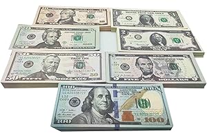 AJUNLKVDR Lot de 140 billets de dollar - Copy - Faux argent de jeu - Pour enfants - Faux billets de banque - Pour les fêtes