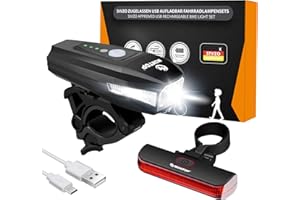 MONTOP StVZO Zugelassen Fahrradlicht Set USB Akku, LED Fahrradbeleuchtung Fahrradlampe, Bike Light Fahradbeleuchtungsset INKL. Frontlichter & Rücklicht, Fahrradlichter für Kinder und Erwachsene