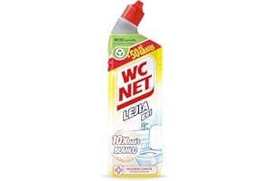 WC Net - Lejía Gel Lemon Fresh, Limpia, Higieniza Y Blanquea Inmediatamente, Estandar, 800 Mililitro (El embalaje puede variar)