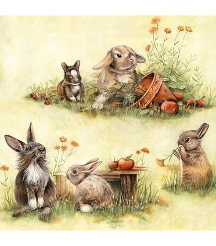 20 Servietten 'Hase Im Kostüm' – 33x33 Cm, 3-lagig, Für Ostern & Märchen-Partys