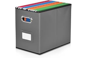 Umtiti A4-Size File Organizer Box（Folders not included. File Folder Storage, Durable Hanging Lidless File Box for Office/Decor/Home,Dark Gray.XS