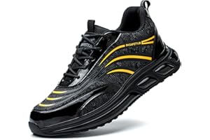 LUDEY Ligero Zapatos de Seguridad Hombre Transpirable Zapatillas de Trabajo con Punta de Acero Duradero Zapatos de Industria y Construcción para Hombre