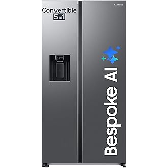 Samsung 633 L, 3 Star, Frost Free, Double Door, Convertible 5-in-1 Digital Inverter, Side By Side Refrigerator with AI, WiFi & Water & Ice Dispenser (