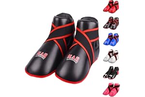 MAR INTERNATIONAL MAR | Martial Arts Foot Protector for Karate, Kickboxing, Muay Thai, K1, Taekwondo, Karate Kick Boots, Taekwondo Foot Protectors, Moulded Foam Padding and Elasticated Toe Loops (5 Colours Available)