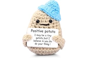 DRAUPNIR Pocket Hug Positive Potato, Creative Knitted Positive Potato Doll, Mini Plush Figures Funny Positive Potato Doll Regali per donne Uomini, Colleghi Regalo d'addio