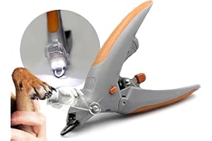 LexyFriend Tagliaunghie per Cani e Gatti con LED - Ingrandimento 5X per Taglio Sicuro e Preciso, Design Ergonomico con Impugnature Antiscivolo, Lama Sostituibile e Affilabile. Batterie Non Comprese