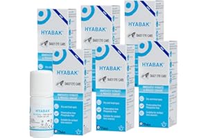 THEA PHARMA Hyabak Eye Drops to provide comfort and relief for Dry Eye |For dry eyes caused by environmental factors ISuitable for Contact Lens Wearers and screen users |Preservative-Free|6 PACK|10ml (1800 Drops)