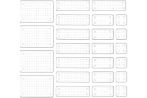HOUSE DAY Makeup Drawer Organiser Trays 24 PCS, 4-Size Clear Drawer Organisers with Silicone Pads, Vanity Organisers and Storage, Non Slip Plastic Drawer Organiser for Desk, Bathroom, Kitchen, Office