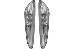 Akozon Cubierta de la luz de señal de giro del coche Cubierta de lámpara de marcador lateral de 1 par 63137165915 63137165916 Para E46 325i E46 325xi E46 330i E46 330xi (sin luz)(Gris)