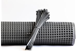 DMS Rete Protettiva in Plastica mm 10X10 - Altezza 1 Mt - Adatta a Balconi - Cancelli-Recinzioni. Protezione per Bambini e Animali Domestici (ANTRACITE, 1 X 30 MT)