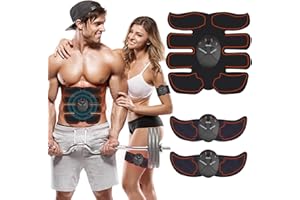WARDBES EMS Stimolatore Addominale,Addominale Tonificante Cintura ABS,Elettrostimolatore per Addominali,Elettrostimolatore Muscolare,Attrezzo Tonificante Fitness Home, per Braccio/Gambe