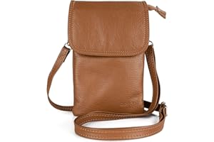 befen Sacs à Bandoulière en Cuir Véritable Femme, Petit Sac à Bandoulière pour Téléphone Portable, Besace Sacoche Messenger Téléphone Portable avec Bandoulière Réglable