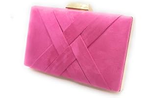 BRANDELIA Bolso Cartera De Mano Fiesta Boda Clutch de Ante Mujer con Cadena al Hombro