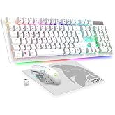 Empire Gaming - Armor RF800 Keyboard and Mouse for Wireless Gamers Rechargeable QWERTY (Spanish Layout) with Mouse Pad-RGB Wi