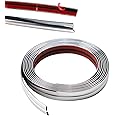Molding Trim, Inside & Outside Corner Trim Peel and Stick Wall Trim Self Adhesive Flexible Corner Angle Trim Edging Trim Guard Edge Protector for Wall Ceiling Table Window Mirror Frame Corner, Silver