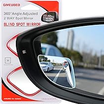 2 PCS Rotation à 360°Rétroviseurs Extérieur D'Angle Mort, HD Grand Angle Avec Auto-adhésif 3M Rétroviseurs Aveugle Miroir D'Angle Réglable Blind Spot Mirror(noir