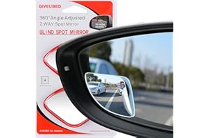 XNOURNEY Miroir d'angle mort, miroir d'angle mort incurvé sectoriel, miroir grand angle en verre HD amélioré, rétroviseur convexe réglable à 360° sans cadre pour voitures, camions et SUV grand secteur 2 pcs