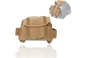 DAUERHAFT Borsa per il contrappeso del casco, borsa tattica impermeabile per le batterie, borsa multifunzionale con tasca dedicata, per gli accessori del casco, per il ciclismo, per l'escursionismo