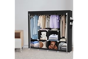 RELOVE Armadietto portaoggetti pieghevole in tessuto non tessuto, guardaroba, guardaroba per camera da letto, armadio, armadio, armadio, scaffali per vestiti (167 x 45 x 170 cm)