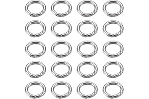 ZUWIJEQ 20 pièces Mousqueton Rond, 20mm Snap Ressort Anneau Boucle, Ressort O Anneau, Trousseau Crochet Clips, Argent Rond Mousqueton en alliage de zinc pour Porte-clés, Travaux Manuels