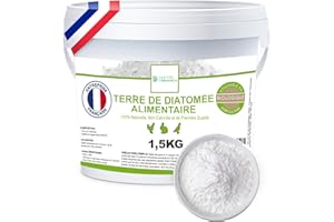 DETOX ORGANICA Terre de Diatomée Alimentaire – Anti fourmis, Répulsif chat extérieur, Anti limaces et escargots, Anti puces chat et chien, Vermifuge - 1,5kg Poudre Diatomée Blanche Non Calcinée