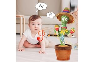 seOSTO Singing and Dancing Cactus Toy Repeat What You Say, Talking Cactus Plush Toy Recording, Singing Cactus Toy for Baby Encourage Speech for Kids Gifts