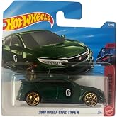 Hot Wheels 2018 Honda Civic Tip R [Yeşil] Gece Hız 3/10, 11/250-1:64 &Ouml;l&ccedil;ekli Diecast Oyuncak Ara&ccedil;