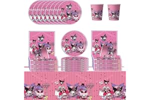 DecPtyTa Stoviglie per Feste di Compleanno,Piatti e Bicchieri per feste di Compleanno Tovaglioli Tovaglia ,Adatto per 20 Persone(KK20)