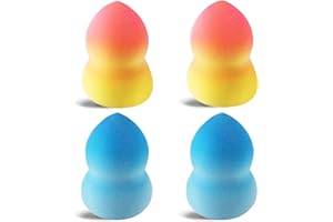 HEYMKGO Eponge Maquillage 4 Pièces Beauty Blenders, Éponge Maquillage Eponges Maquillage Visage Fond de Teint Sans Latex, Blender Professional Beauty Sponge pour Crème et Poudre Liquides