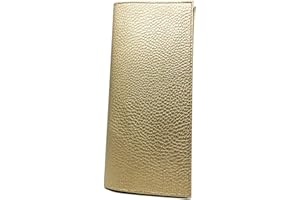 LIVAN - L702 - Porte chéquier Longue - Porte Cartes - Cuir - Format Classique - Homme Femme - 23,5 x 10 cm (doré T)
