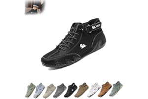 JXOPY Bottes hautes italiennes faites à la main, chaussures Beck hommes imperméables, baskets décontractées en cuir chaussures Beck respirantes antidérapantes for hommes, bottes Beck for hommes(Noir,43 EU)