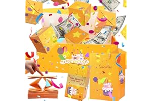Ceeyoll Überraschungsbox-Geschenkbo mit 10 Faltschachteln,Kreative Zusammenklappbare Springende Überraschungs Geschenkbo,Pop-up-Geschenkbox,für Hochzeiten, Jubiläen, Weihnachten und mehr. (Gelb)