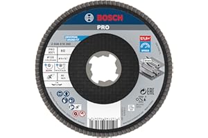 Bosch 1x Plateau à lamelles PRO Metal X571, version bombée pour X-Lock (pour Acier, Acier inoxydable, Ø 125 mm, Grain 80, Professional Accessoire Petite meuleuse angulaire)