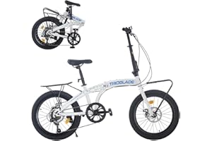 TRIOBLADE 20 Inch Folding Bike for Adult 7-Speed Shimano Drivetrain Folding Bicycle Lightweight Aluminium Frame Disc Brake Foldable Bikes for Women Men