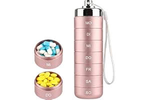 Pillerbox 7 dagar, resa pillerlåda metall av aluminiumlegering, vattentät medicinlåda 7 dagar, bärbar pillerlåda 7 dagar med