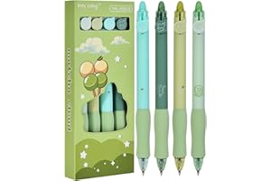 Linkgood 4 Stück Radierbarer Kugelschreiber, Erasable Pen Set einziehbare Tintenroller Radierbar für Studenten Geschenk, Schul Bürobedarf (0,5mm Blau)