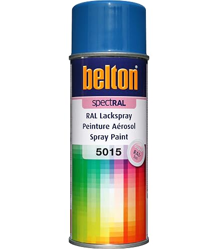 LudwigLacke 2x400ml Spraydosen Autolack Glänzend RAL 5015 Himmelblau – Für Innen & Außen, Made In Germany
