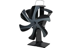 Tomersun 6 Blades Log Burner Wood Heat Powered Stove Fan for Wood Burner/Log Burner/Wood Burning Stove/Fireplace…