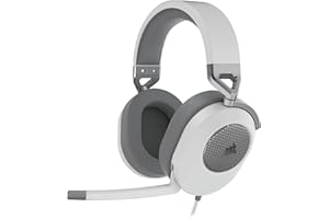 Corsair HS65 Surround Casque de Jeu Filaire Multiplateforme - Son Surround Dolby 7.1 - SonarWorks SoundID - Compatible iCUE - PC, Mac, PS5, PS4, Xbox, Nintendo Switch, Mobile - Blanc