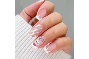 ‎JMEOWIO JMEOWIO Nagelfolie Weihnachten Süß Glitzer Creme Rosa Gel Nail Nagelfolien Selbstklebend Nagelsticker Uv Härtend Dekoration Nageldesign Zubehör