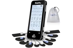 Belifu Dual Channel Tens Unit Electro Muscle Stimulator, Fully Isolated with Independent 24 Modes, Rechargeable Pulse Massager with Electrodes Pads for Pain Relief Body Building