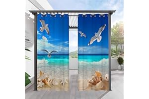 Heavyoff Outdoor Vorhänge Wasserdicht, Wetterfest Sichtschutz Terrasse Sonnenschutz für Balkon Veranda Pergola Gartenlaube 1 Stück, Stil 12, 213x213cm