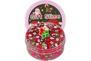 Grün & Rot Pearl Bead Slime, Clear Slime für Kinder, Schleim-Partygeschenke für Mädchen und Jungen, Sensorisches Schleim Spielzeug, Ostern, Halloween, Weihnachten, Geschenk für Mädchen und Jungen