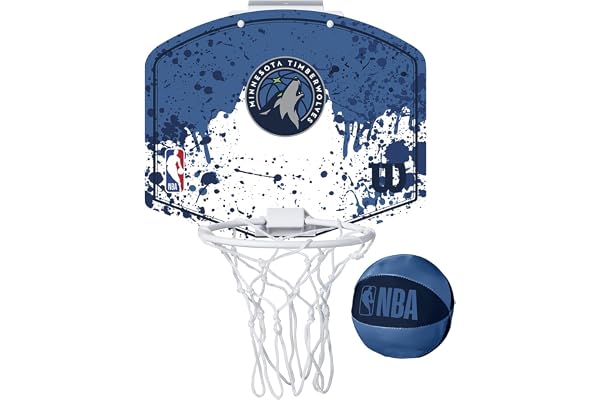 Wilson Mini Panier de Basket, Hoop NBA TEAM MINI HOOP, MINNESOTA TIMBERWOLVES, plastique