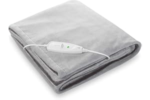 ‎MEDISANA medisana HB 675 Kuschelheizdecke XXL, waschbar, Kuscheldecke mit Abschaltautomatik, 4 Temperaturstufen, 200 x 150 cm, 2-farbig Wendeoptik, grau/dunkelgrau, 1 stück